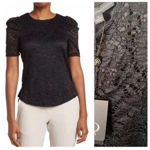 Black lace top keyhole back